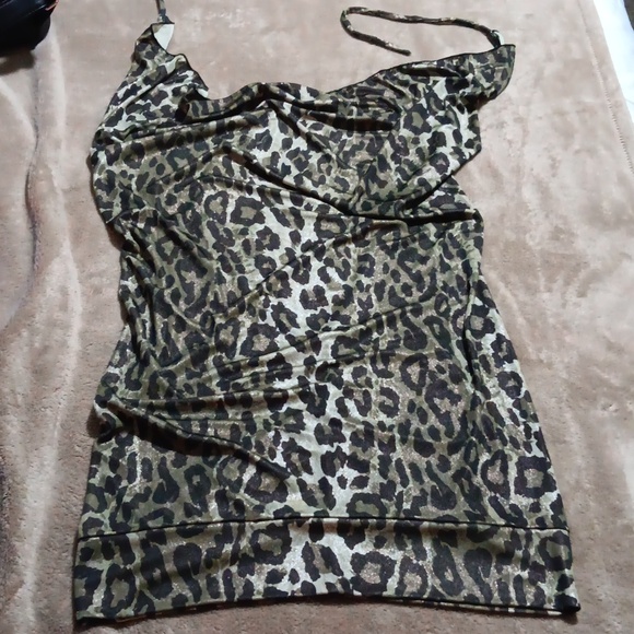 Green shiny cheetah print dress! - Picture 1 of 3